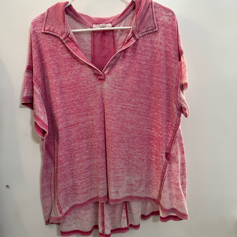 Women's Pink Short Sleeve Top